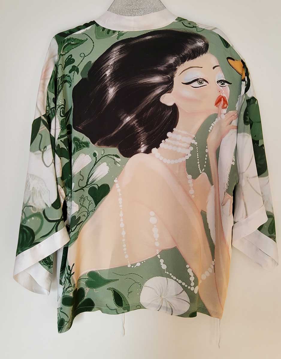 Луксозно копринено кимоно ЛЕДА И ЛЕБЕДЪТ - Image 3