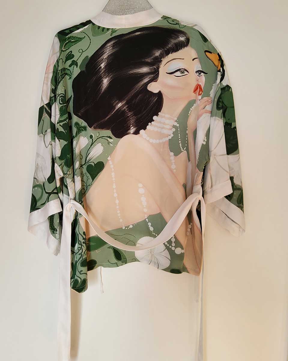 Луксозно копринено кимоно ЛЕДА И ЛЕБЕДЪТ - Image 2